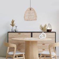 Lightsin Woven Rattan Dome Pendant Ceiling Light Eco-Friendly Rustic Ceiling Light for Living Room, Dining, and Modern Interiors