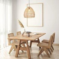 Lightsin Woven Rattan Dome Pendant Ceiling Light Eco-Friendly Rustic Ceiling Light for Living Room, Dining, and Modern Interiors