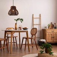 Lightsin Natural Woven Rattan Pendant Light Handcrafted Rustic Ceiling Light for Dining Rooms, Living Spaces, and Cafs