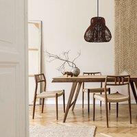 Lightsin Natural Woven Rattan Pendant Light Handcrafted Rustic Ceiling Light for Dining Rooms, Living Spaces, and Cafs