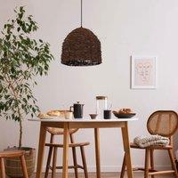 Lightsin Rustic Woven Rattan Dome Pendant Light for Cozy Interiors