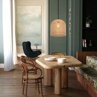 Lightsin Rustic Rattan Dome Pendant Light Handwoven Ceiling Pendant Light for Living Room, Kitchen, and Modern Rustic Interiors