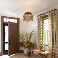Lightsin Handwoven Rattan Pendant Light Rustic Ceiling Lighting for Living Room & Dining Room