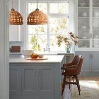 Lightsin Nature-Inspired Wooden Dome Warm Glow Pendant Light