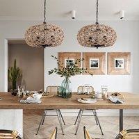 Lightsin Rustic Hemp Rope Globe Pendant Light for Farmhouse and Industrial Style