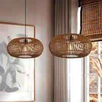 Lightsin Natural Bamboo Woven Round Pendant Light for Warm Interiors