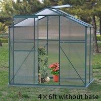 46 ft/ 66 ft/ 86 ft/10' x 6' ft Garden Greenhouse Green Framed with 2 Vents Rain Gutter Setting