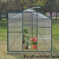 46 ft/ 66 ft/ 86 ft/10' x 6' ft Garden Greenhouse Green Framed with 2 Vents Rain Gutter Setting
