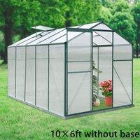46 ft/ 66 ft/ 86 ft/10' x 6' ft Garden Greenhouse Green Framed with 2 Vents Rain Gutter Setting