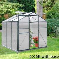 46 ft/ 66 ft/ 86 ft/10' x 6' ft Garden Greenhouse Green Framed with 2 Vents Rain Gutter Setting