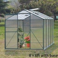46 ft/ 66 ft/ 86 ft/10' x 6' ft Garden Greenhouse Green Framed with 2 Vents Rain Gutter Setting
