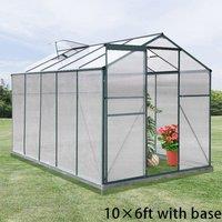 46 ft/ 66 ft/ 86 ft/10' x 6' ft Garden Greenhouse Green Framed with 2 Vents Rain Gutter Setting