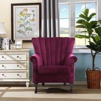 Luxurious Button Armchair with Toss Pillow