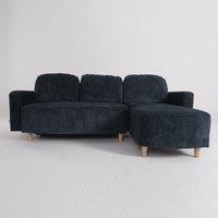 L-Shaped Sofa and Chaise Lounge Set with Wooden Legs