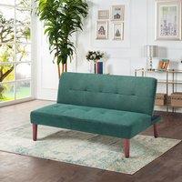 Small Modern 2-Seater Padded Convertible Sofa Bed with Wooden Legs