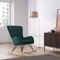 Modern Upholstered Rocking Chair for Living Room Bedroom