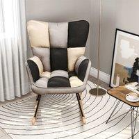 Tufted Linen Upholstered Rocking Chair