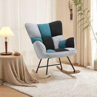 Tufted Linen Upholstered Rocking Chair