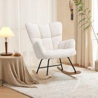 Tufted Linen Upholstered Rocking Chair