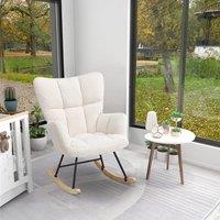 Tufted Linen Upholstered Rocking Chair