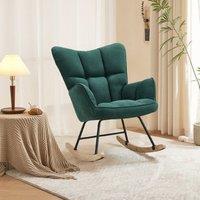 Tufted Linen Upholstered Rocking Chair
