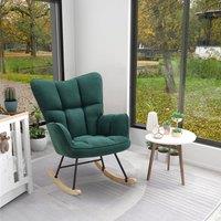 Tufted Linen Upholstered Rocking Chair