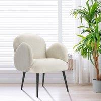 Curved Armrest Teddy Fleece Leisure Chair