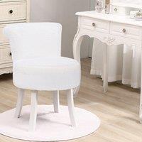 Modern Plush Upholstered Dressing Table Chair with White Legs