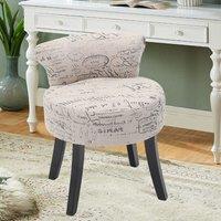 Modern Dressing Stool with Tech Fabric