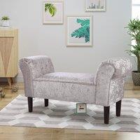Tufted Velvet Buttoned Bench with Raised Arms