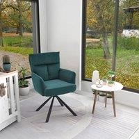 Modern Upholstered Swivel Armchair with Black Legs
