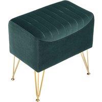 Soft Channel Velvet Stool with Gold Legs
