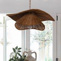 Lightsin Woven Rattan and Iron Pendant Light Organic Ceiling Pendant Light for Dining Room, Living Room, and Modern Rustic Interiors