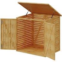 Wooden Bicycle Shed with Asphalt Roof and Steel Locking Door