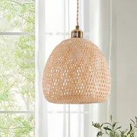 Lightsin Handwoven Bamboo Pendant Light Natural, Eco-Friendly Lighting for Cozy Spaces