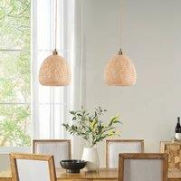 Lightsin Handwoven Bamboo Pendant Light Natural, Eco-Friendly Lighting for Cozy Spaces