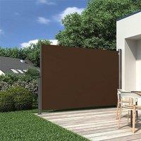 9ft Awning Outdoor Retractable Privacy Side Awning (Grey/Brown)