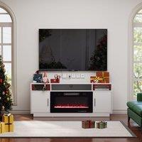 30Inch Electric Fireplace TV Stand | Large Media Cabinet with 24 Colour Options