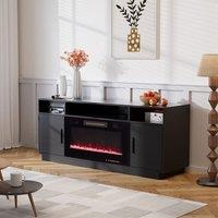 30Inch Electric Fireplace TV Stand | Large Media Cabinet with 24 Colour Options