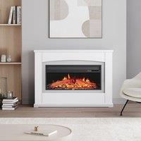 39/48 Inch W Electric Fireplace Suite 1800W with Ambient Light 1/7 LED Colours