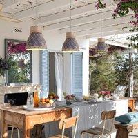 Lightsin Modern Rattan Pendant Light Available in Grey, Pink, and White