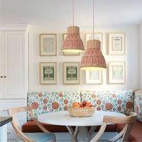 Lightsin Modern Rattan Pendant Light Available in Grey, Pink, and White