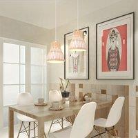 Lightsin Modern Rattan Pendant Light Available in Grey, Pink, and White