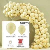 100pcs Wedding Macaron Monochrome Balloon Chain Set -Yellow