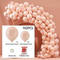100pcs Wedding Macaron Monochrome Balloon Chain Set-Pink