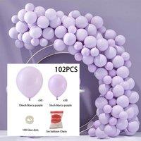 100pcs Wedding Macaron Monochrome Balloon Chain Set-Purple