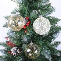 4pcs Christmas Glass Painted Round Ball Decorations Set