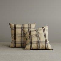 Square Exclusive Design Cushion in Cocoa Comfort Checkered Cotton Linen, 45*45CM