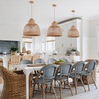 Lightsin Elegant Vintage Woven Rattan Minimalist Pendant Light