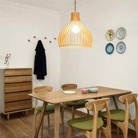 Lightsin Shadome-Nordic Wooden Cage Hanging Pendant Light